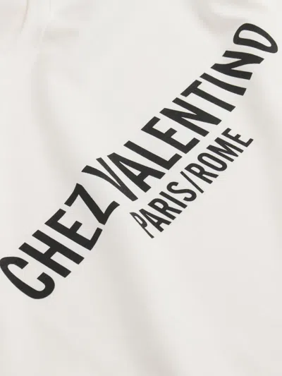 Valentino Cotton Crew Neck T-shirt With Graphic Print In Beige