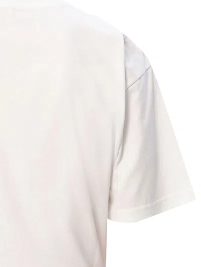 Valentino Cotton Crew Neck T-shirt With Graphic Print In Beige