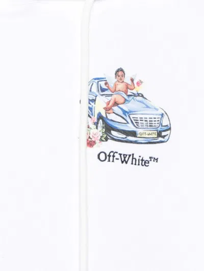 Off-white Fresco Arrow Skatehoodie In White-bl