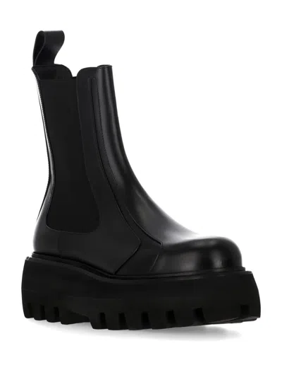 Alexander Mcqueen Leather Boots In Black