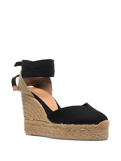 Castaã±er Castaner Chiara Black Wedge Espadrilles In Black