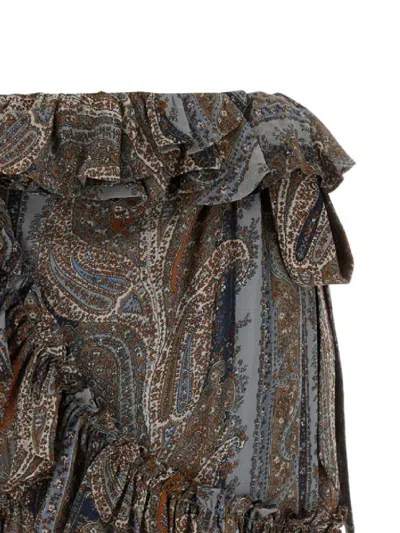 Saint Laurent All Over Print Skirt In Multicolour