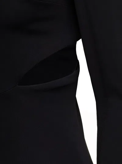 Versace Black Cut-out Hooded Maxi Dress In Viscose Woman In Black
