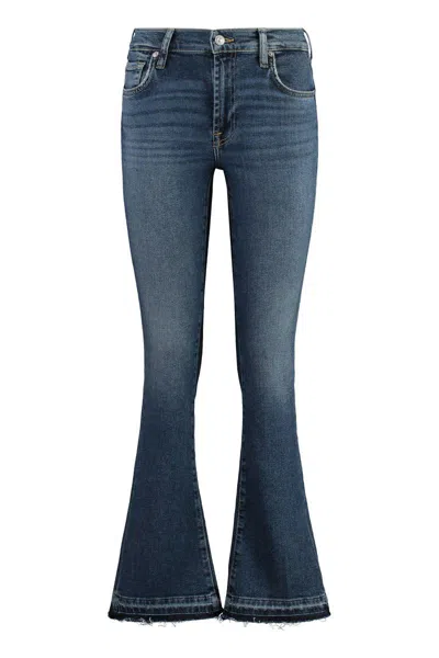 7 For All Mankind High-rise Bootcut Jeans In Navy