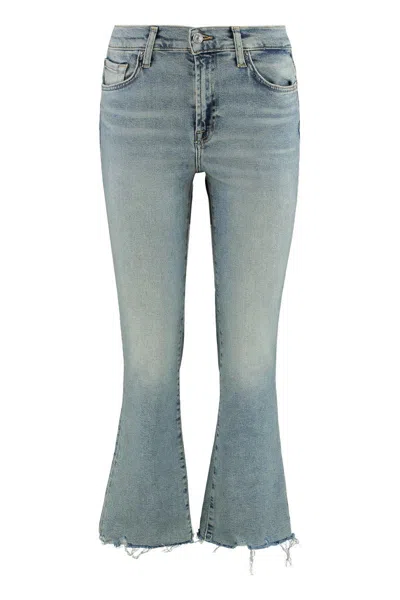 7 For All Mankind Daisy High-rise Flared Jeans In Navy
