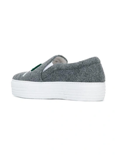 Shop Joshua Sanders Patched Slip-on Sneakers In Grey