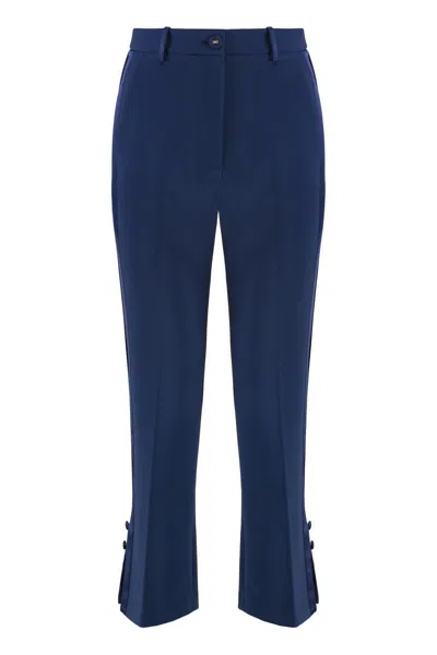 Elisabetta Franchi Cropped Flared Trousers In Blue