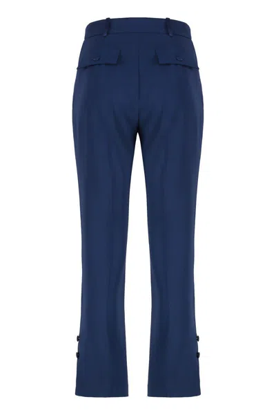 Elisabetta Franchi Cropped Flared Trousers In Blue