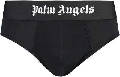 Palm Angels Set Of Two Cotton Briefs With Logoed Elastic Band In Multicolor