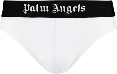 Palm Angels Set Of Two Cotton Briefs With Logoed Elastic Band In Multicolor