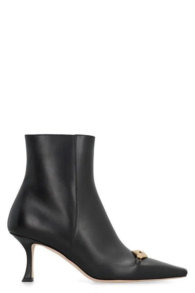 Jimmy Choo High Heel Leather Boots In Black