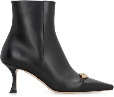 Jimmy Choo High Heel Leather Boots In Black