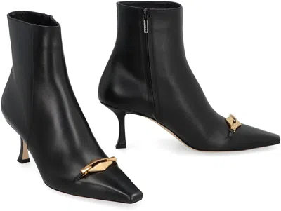 Jimmy Choo High Heel Leather Boots In Black