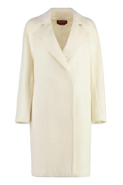 Max Mara Studio Sidney Wool And Alpaca Coat In White