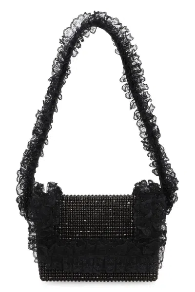 Self-portrait Christopher Kane Residency Shoulder Bag With All-over Sequins In Black