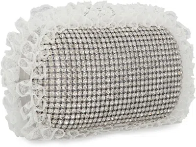 Self-portrait Christopher Kane Residency Clutch With All-over Rhinestones In Silver