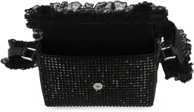 Self-portrait Christopher Kane Residency Shoulder Bag With All-over Sequins In Black