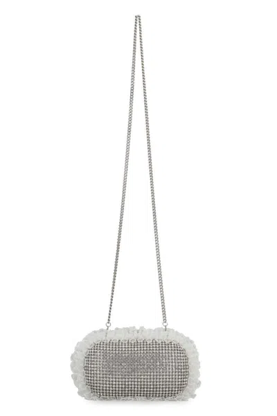 Self-portrait Christopher Kane Residency Clutch With All-over Rhinestones In Silver