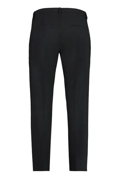 Dondup Roll-up Cuffs Tailored Trousers In Black