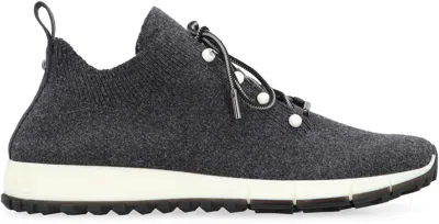 Jimmy Choo Low Top Sneakers With Pearls And Knitted Upper In Black