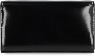 Diesel 1dr Leather Wallet On Chain In Black