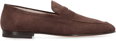 Tod's Suede Loafers In Brown