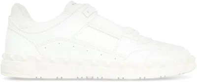 Valentino Leather Freedots Sneakers Studded Detailing In White