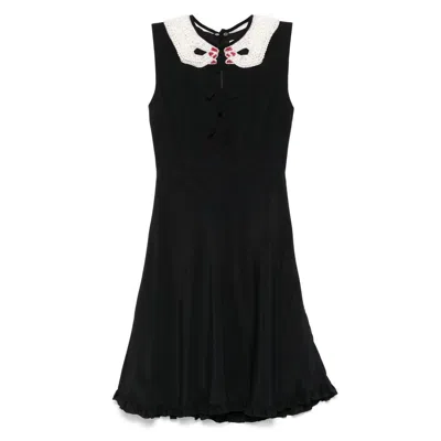 Vivetta Detachable-collar Mini Dress In Black