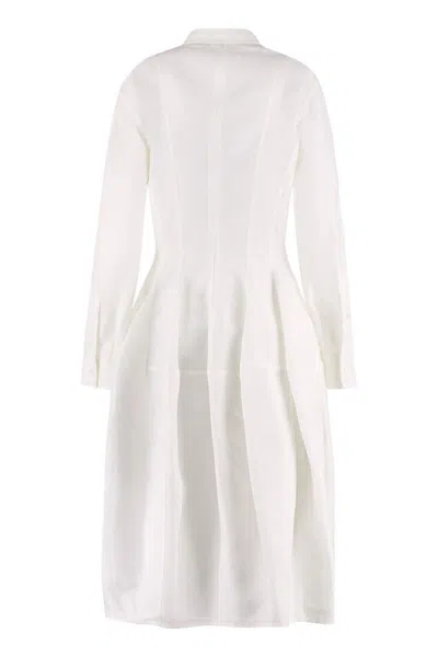 Bottega Veneta Linen And Viscose Blend Dress In White