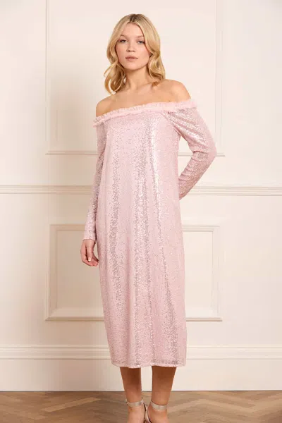 Needle & Thread Esme Sequin-embellished Tulle Midi Dress In Pink