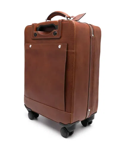 Brunello Cucinelli Leather Suitcase In Brown
