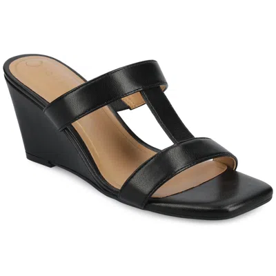 Journee Collection Journee Women's Clodie Wedge Sandals In Black