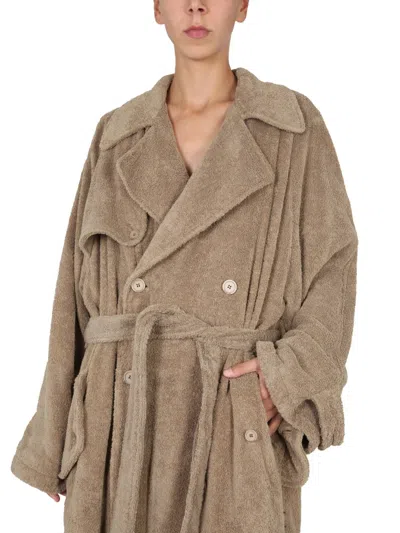 Balenciaga Women's Towel Trench Coat In Beige