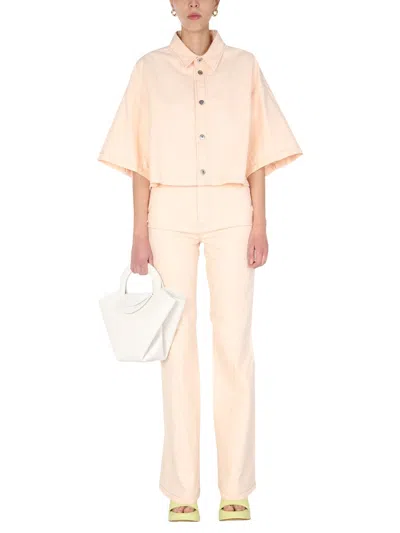 Bottega Veneta Women Flared Jeans In Pink