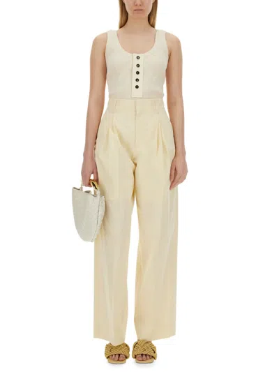 Bottega Veneta Jersey Top In Cream