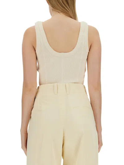 Bottega Veneta Jersey Top In Cream