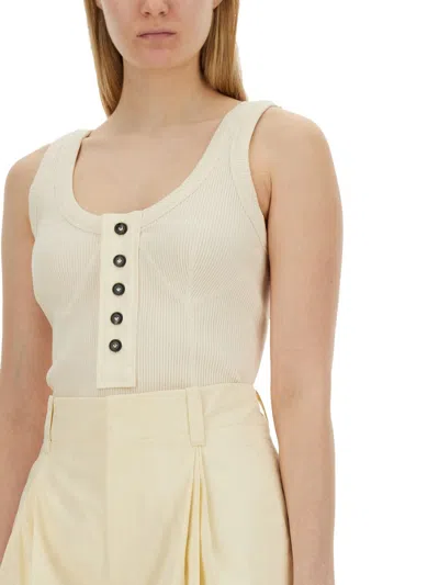 Bottega Veneta Jersey Top In Cream