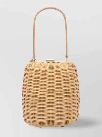 Self-portrait Bow Charm Mini Bag With Wicker Texture