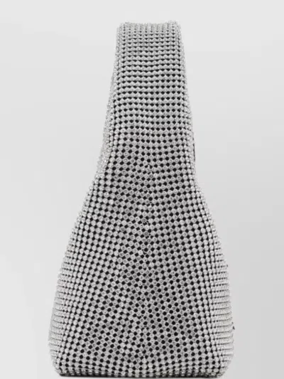 Marc Jacobs The Sack Crystal Embellished Mini Hobo Bag In Silver