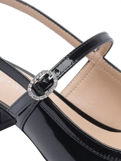 Stuart Weitzman Kenna Block Slingback 45 In Black