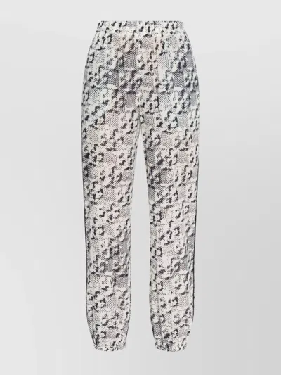 Tory Burch Silk Cotton Beach Pant With Abstract Pattern In White