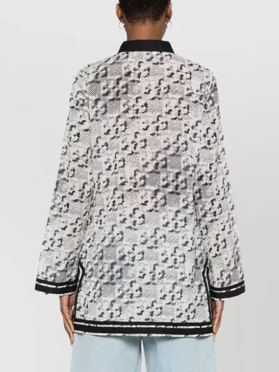 Tory Burch T Monogram Print Silk-blend Tunic In Metallic