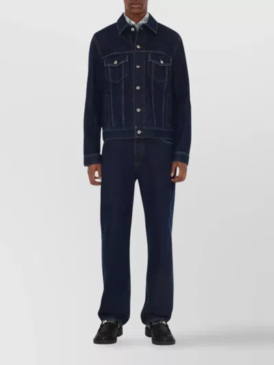 Burberry Men Denim Jacket In Blue