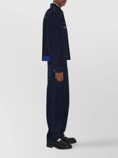 Burberry Men Denim Jacket In Blue