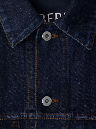 Burberry Men Denim Jacket In Blue