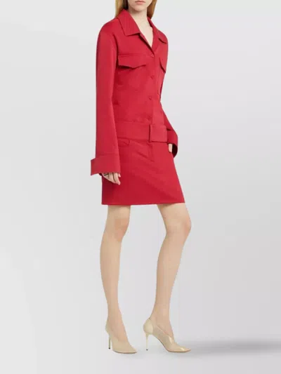 Courrèges Courreges Women Mini Skirt Belted Polycotton In Pink