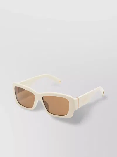 Jacquemus Cruise Style Rectangular Frame Sunglasses In Neutrals