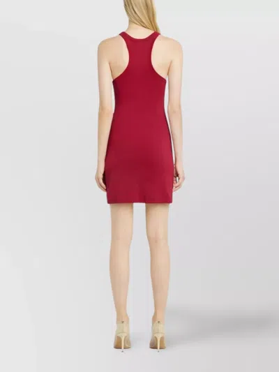 Courrèges Red Scuba Dress With Racerback And Flared Silhouette