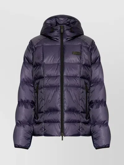 Dsquared2 Quilted Puff Coat With Hood And Relaxed Fit In Grey