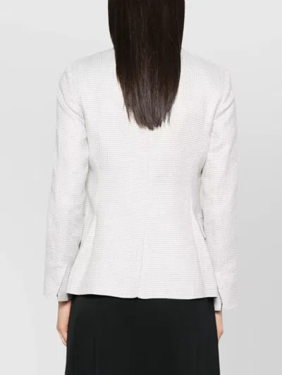 Theory B.mel Houndstooth Check Slim Fit Linen Blend Blazer In White